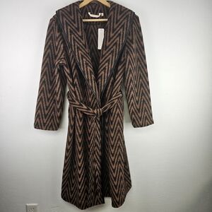 Soft Surroundings NEW Chamonix Duster Coat Chevron Sz XL Quiet Luxury Mobwife
